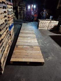 Custom long pallet being built