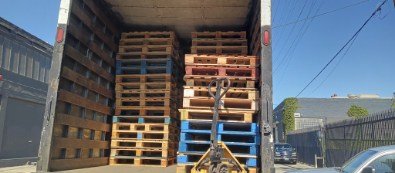 Bro Pallets delivery truck loaded with pallets