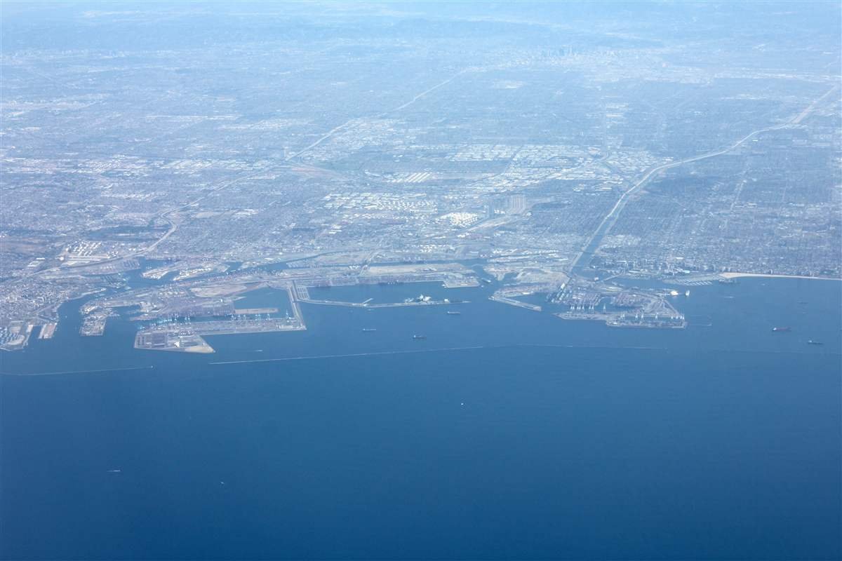 South Bay and Port of Los Angeles aerial view - pallet supplier